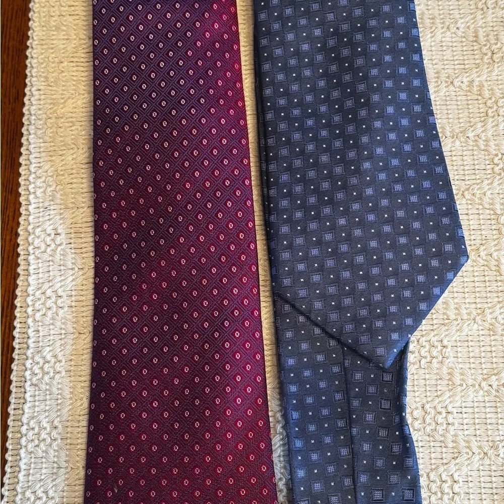 Men's Tie Lot - Burgundy, Black, Navy , Purple , Blue . Silk !